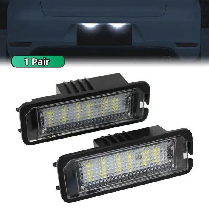 Image de Feux de plaque LED 6500K pour VW Golf, Passat, Polo - Sans erreur