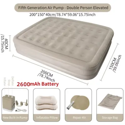 Image de Matelas Gonflable Luxe pour 2 Personnes - Glamping & Camping