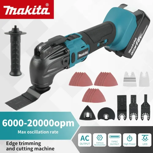 Makita 18V Multifunctionele Trimmes met 6 Versnellingen en Li-Ion Batterij – Ideaal voor Zagen, Snijden en Scheppen