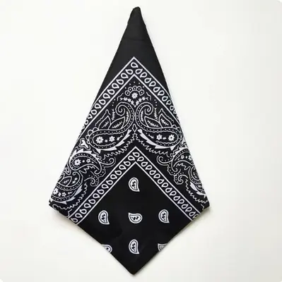 Bandana Hip Hop 55x55 cm - Noir Rouge Paisley