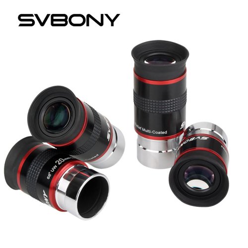 Zdjęcie Okulary teleskopowe SVBONY 68° ultra szerokokątne 6mm, 9mm, 15mm, 20mm z FMC, 1.25" do teleskopu astronomicznego – najwyższa jakość obrazu dla miłośników astronomii