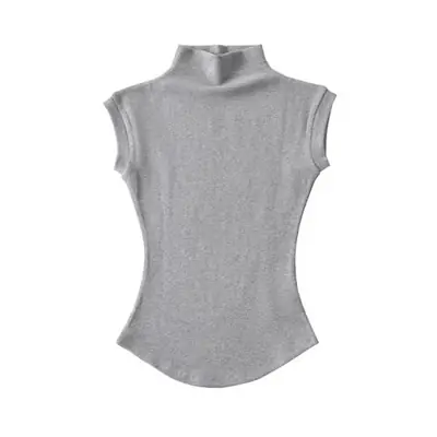 Image de T-Shirt Col Roulé Sans Manches Femme - Style Été Chic