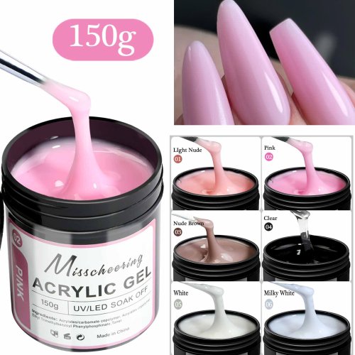 Bild von Natürliches Kristall-Nagelverlängerungsgel – 150g UV/LED-härtendes Builder-Gel für professionelle Nageldesigns zu Hause und im Salon