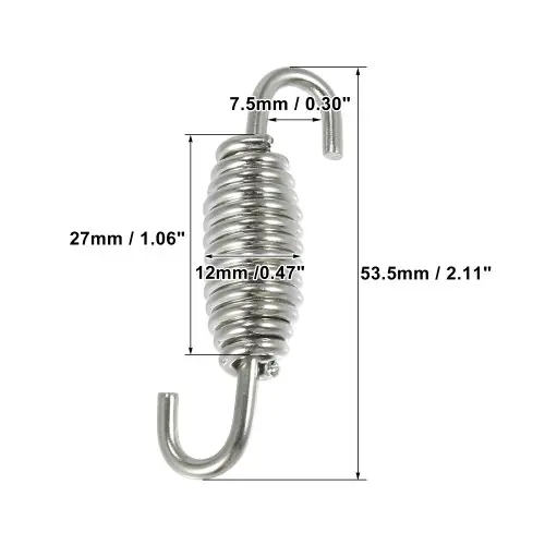 Image de Ressort de Tuyau d'Échappement Universel 63mm - Acier Inoxydable