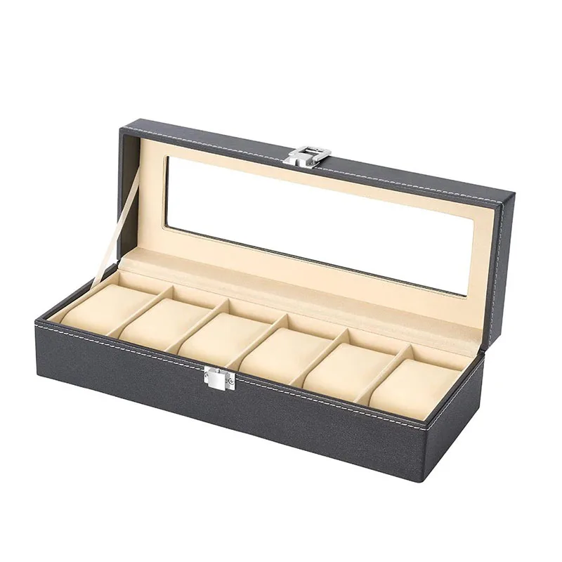 Bild von Elegante Schwarze Uhrenbox mit Displayfunktion – Praktische Aufbewahrungslösung für Herrenuhren als Geschenk zur Weihnachtszeit