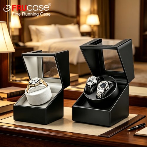 Image of Premium 2-Rotation Mode PU Watch Winder Box for Automatic Watches – Elegant Storage & Wind Protection