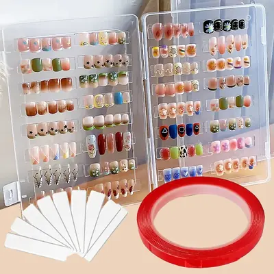 Image de Boîte de Rangement pour Faux Ongles avec Bâtons d'Affichage