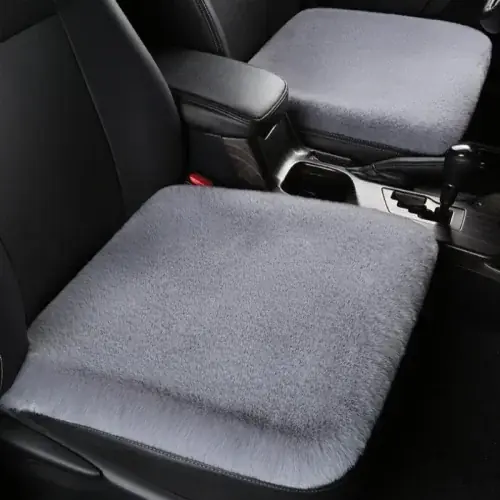 Image de Coussin de Siège Voiture en Fourrure - Chaleur Hivernale