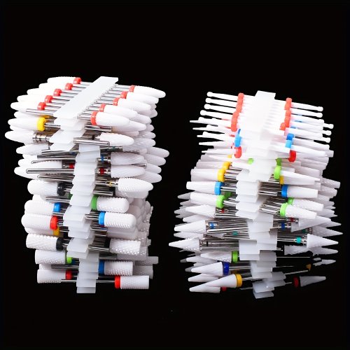 Immagine di Set di 10 Punte in Ceramica per Trapano per Unghie – Fresa Elettrica Professionale per Manicure e Pedicure con Lucidatrice