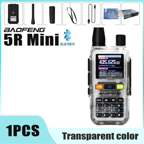 Immagine di Baofeng UV-5R Mini Walkie Talkie con 999 Canali UHF/VHF, Bluetooth, Programmazione USB-C, Radio Ham per Campeggio e Comunicazioni Outdoor