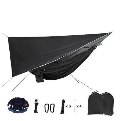 Image de Hamac de Camping Portable avec Moustiquaire et Protection Pluie