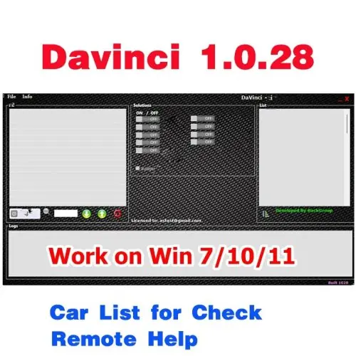 Image de Davinci V1.0.28 - Activation Illimitée pour Réparation ECU