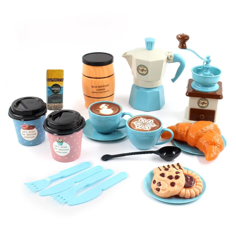 Image of Imaginative Play Coffee Set with Tableware for Pretend Kitchen, Outdoor Tea Party, and Role-Playing Games – DIY Afternoon Tea Toy for Kids