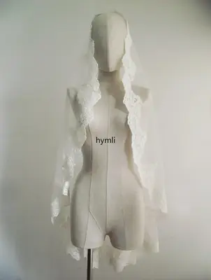 Image de Voile de Mariée Dentelle Mantille - Longueur Bout des Doigts