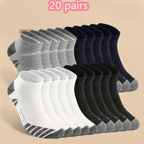Image of Premium Cushioned Athletic Running Socks for Men and Women – Breathable Cotton Low Cut Sports Tab Socks with Enhanced Comfort and Support
