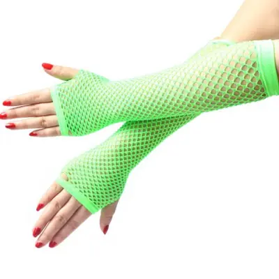 Gants Néon Résille Sans Doigts - Look Sexy & Élégant
