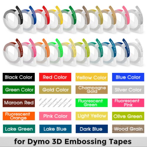 Afbeelding van 3D Embossing Tape 9mm - Compatibel met Dymo & Motex