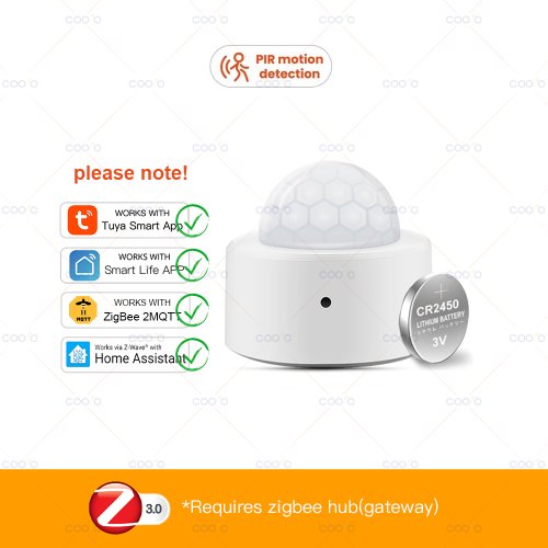 Zdjęcie Zigbee Mini Czujnik Ruchu PIR z Jasnym Światłem Lux – Pasywny Czujnik Alarmowy Antywłamaniowy z Sterowaniem przez Aplikację i Pilot