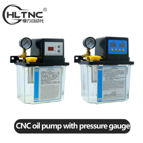 Zdjęcie Automatyczna Elektromagnetyczna Pompa Oleju Smarowego 110V/220V z Zbiornikiem 2L i Manometrem – Idealna do Grawerów CNC i Innych Urządzeń Przemysłowych