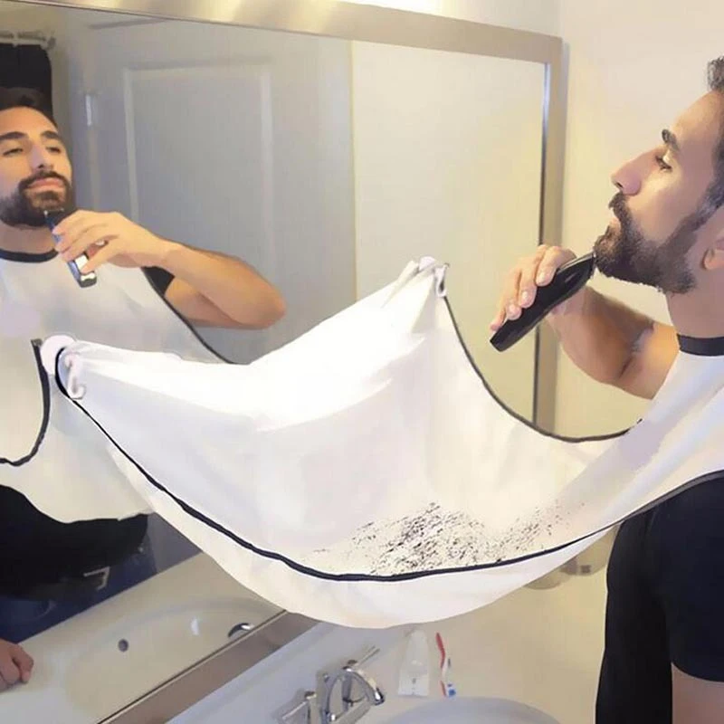 Imagen de Delantal de Baño para Hombre con Soporte para Maquinilla de Afeitar, Paño Floral Impermeable y Protector para la Limpieza del Hogar