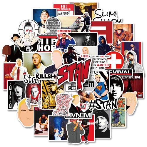 Bild von Eminem Rapper Aufkleber – Hip-Hop Sticker für Auto, Motorrad, Laptop, Telefon, Gitarre & Reisegepäck – 10/30/50 Stück