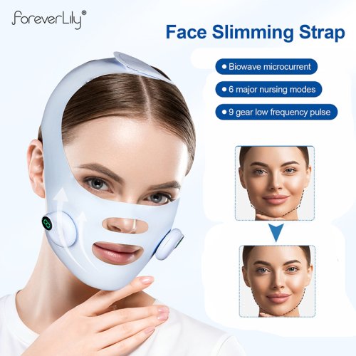 Immagine di Macchina EMS per Sollevamento Faciale con Cinghia Modellante per Mento e Guance – Rimozione del Doppio Mento e Definizione della V-Line