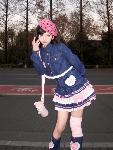 Immagine di Gonna Sweet Lolita Kawaii con Pizzo - Stile Harajuku
