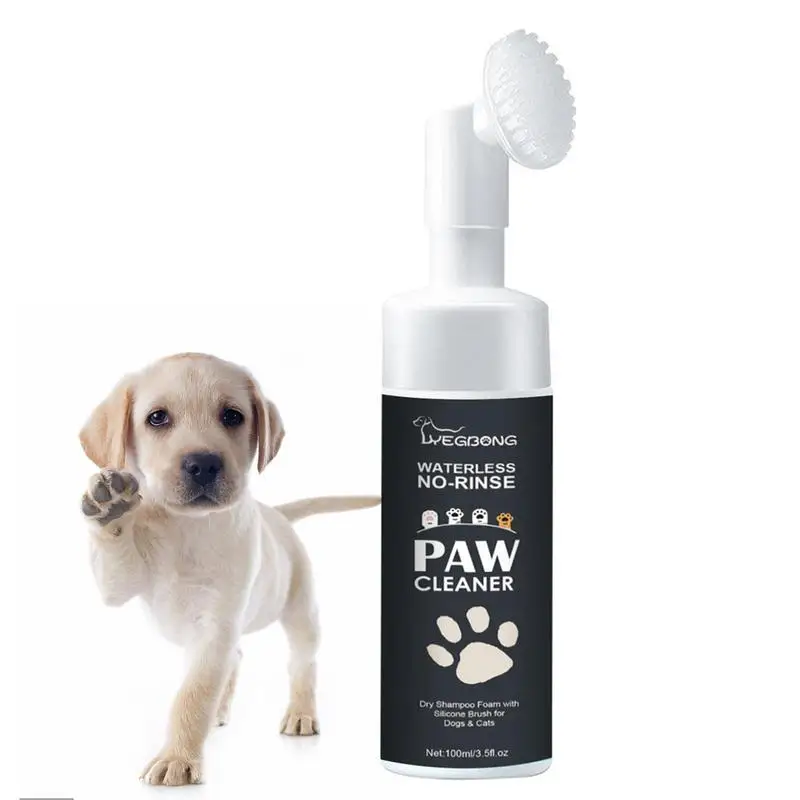 Immagine di 100mlPaw Cleaner Foam Dog Claw Cleaner Cat Paw Cleaner Shampoo per animali domestici senza acqua con spazzola per cani per detergente profondo per zampe di gatto senza risciacquo