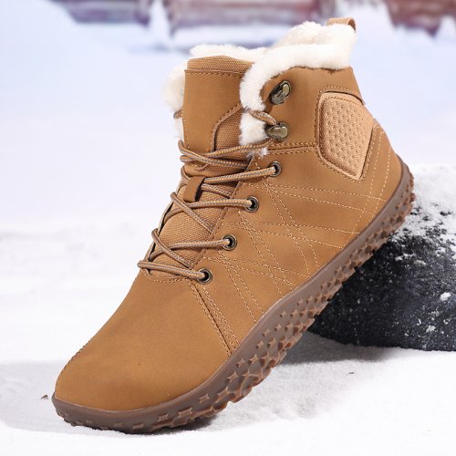 Image of Men's Winter Warm Cotton Boots – Breathable Outdoor Wide Toe Barefoot Snow Shoes for Hiking, Walking & Casual Wear