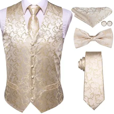 Image de Ensemble cravate papillon + pochette + boutons de manchette homme élégant