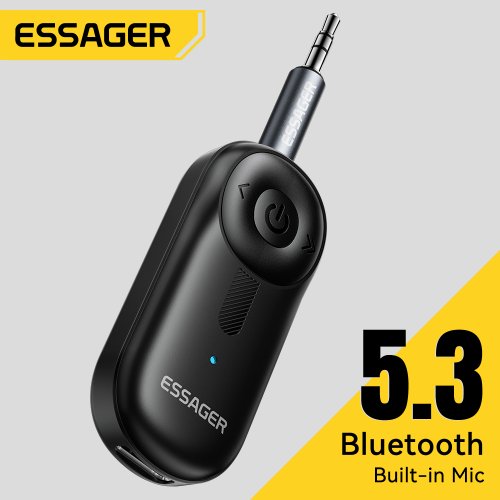 Afbeelding van Bluetooth 5.3 Audio Adapter met 3,5mm AUX – Eenvoudig Koppelen voor Auto, Hoofdtelefoon & Tablet