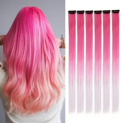 Image de Extensions Cheveux Synthétiques Clip-in Multicolores 22"