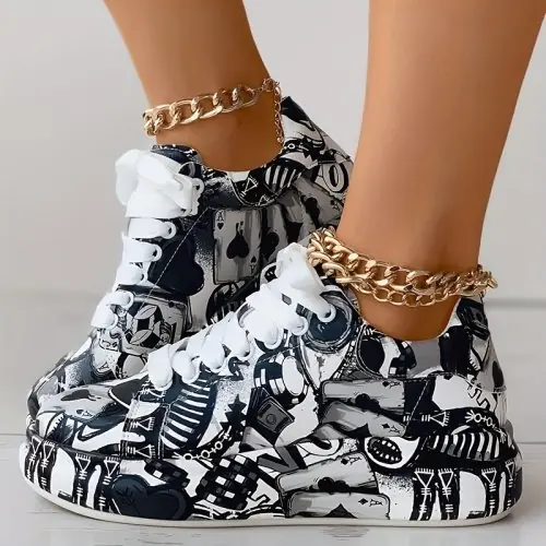 Image de Baskets Graffiti Femme - Style Urbain & Confort
