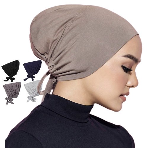 Imagen de Gorro Interior Ajustable de Moda para Mujer – Hijab Elástico en Modal, Capo Musulmán con Diseño Sólido y Cómodo