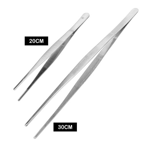 Afbeelding van 20 CM/30 CM Thuis Medische Tuin Keuken BBQ Tool Lange Barbecue Voedsel Tong Rvs Rechte Pincet Getande pincet
