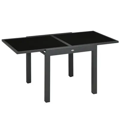 Image de Table de Jardin Extensible en Aluminium - Verre Élégant