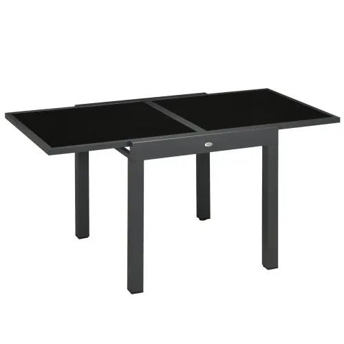 Image de Table de Jardin Extensible en Aluminium - Verre Élégant