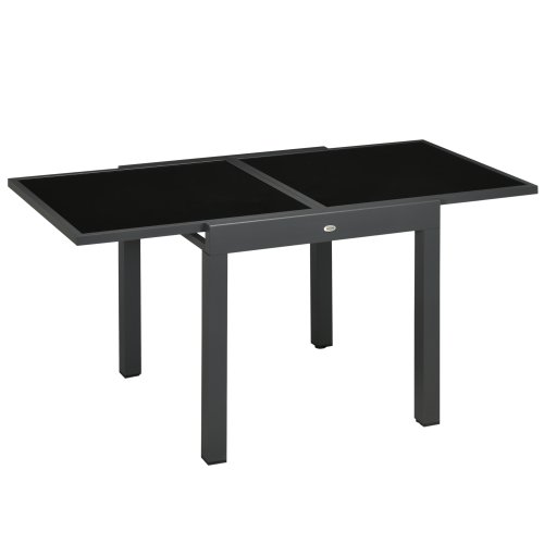 Image de Table de Jardin Extensible en Aluminium - Verre Élégant
