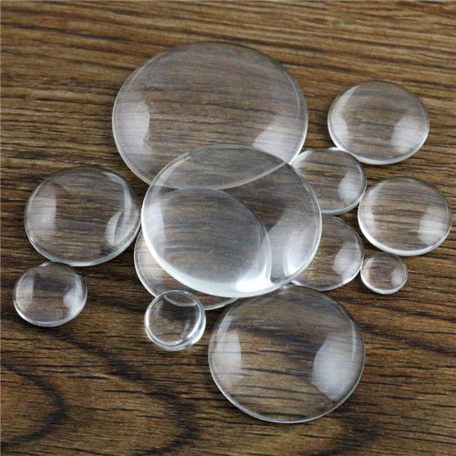 Bild von Klarer Glas-Cabochon – Rund, Flach, Hochwertig in verschiedenen Größen