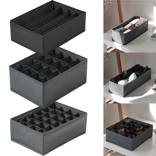 Imagen de Organizador de Ropa Interior, Calcetines, Sujetadores, Pantalones y Corbatas con Divisores para Cajones - Caja de Almacenamiento Multifuncional para Ropa y Accesorios