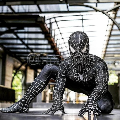 Zdjęcie Kostium Spider-Mana – Czarno-Czerwony Zentai dla Dorosłych