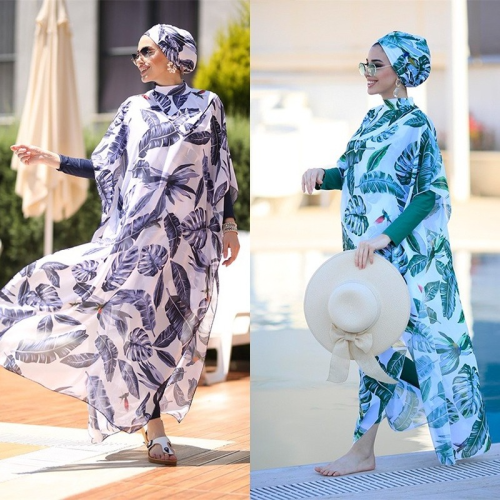 Afbeelding van Stijlvolle Burkinis voor Vrouwen – Digitale Print & Lange Mouwen