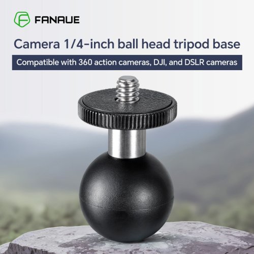 Imagen de Soporte para Cámara Deportiva de Aleación de Aluminio con Adaptador de Cardán y Cabezal de Bola de 1/4 Pulgada, Compatible con Cámaras SLR, Insta360 y Otros Dispositivos