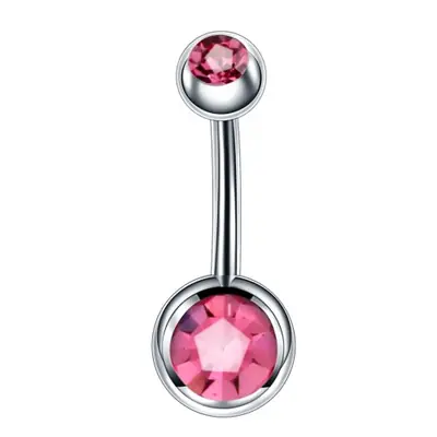 Image de Couronne Rose en Acier Inoxydable - Bijou de Nombril Mignon