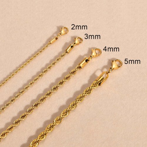 Bild von Elegante Goldfarbene Seilkette – Für Damen & Herren