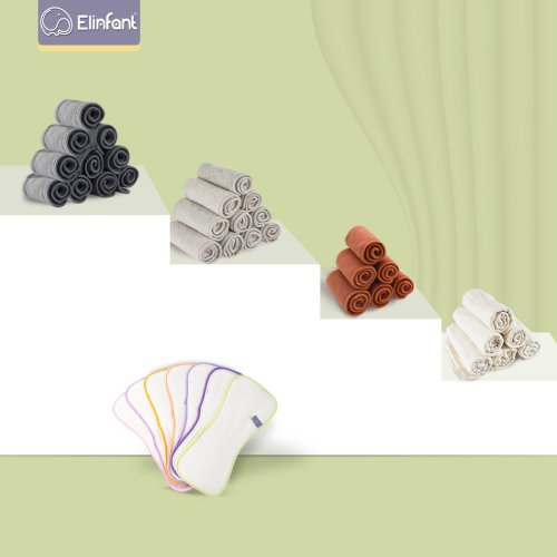Immagine di Inserti per Pannolini Ecologici in Cotone di Bambù, Microfibra, Carbone di Bambù e Canapa - Assorbenti Naturali e Traspiranti per Tutte le Coperture di Pannolini