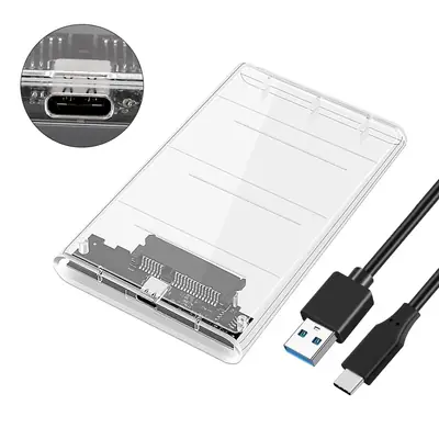 Image de Boîtier SSD 2.5" Transparent USB-C Sans Outil
