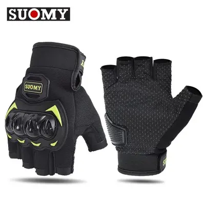 Image de Gants de Moto Sans Doigts - Protection Anti-Choc pour Motocross & Vélo