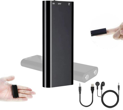 Imagen de Mini grabadora de voz ultradelgada, 8GB/16GB, Digital, grado profesional, activación por voz, reducción de ruido, reproductor MP3