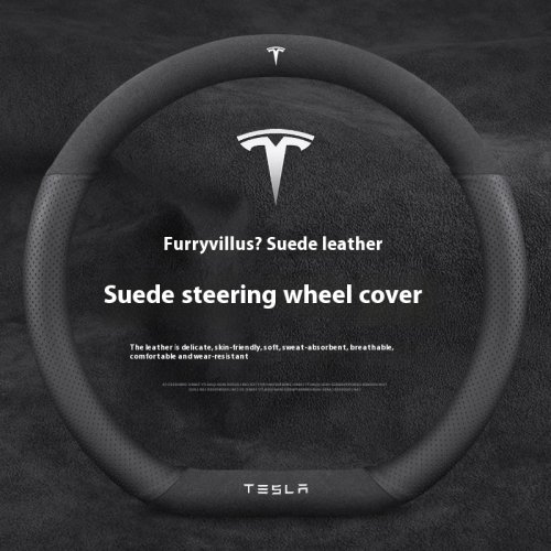 Bild von Premium Wildleder Lenkradabdeckung für Tesla Modelle